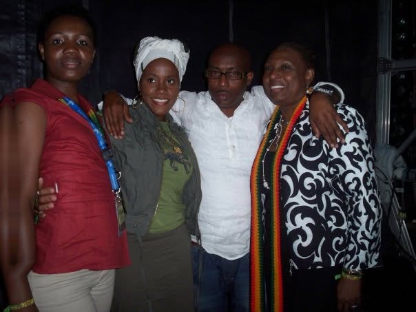 Kadine Reynolds with Clifton Specialist Dillon, the Hon. Olivia Babsy Grange, and Etana, Rototom Sunsplash Reggae University, Osoppo, Italy, 2008